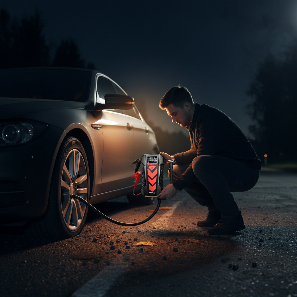 Demaror auto urgenta noapte umflare anvelopa