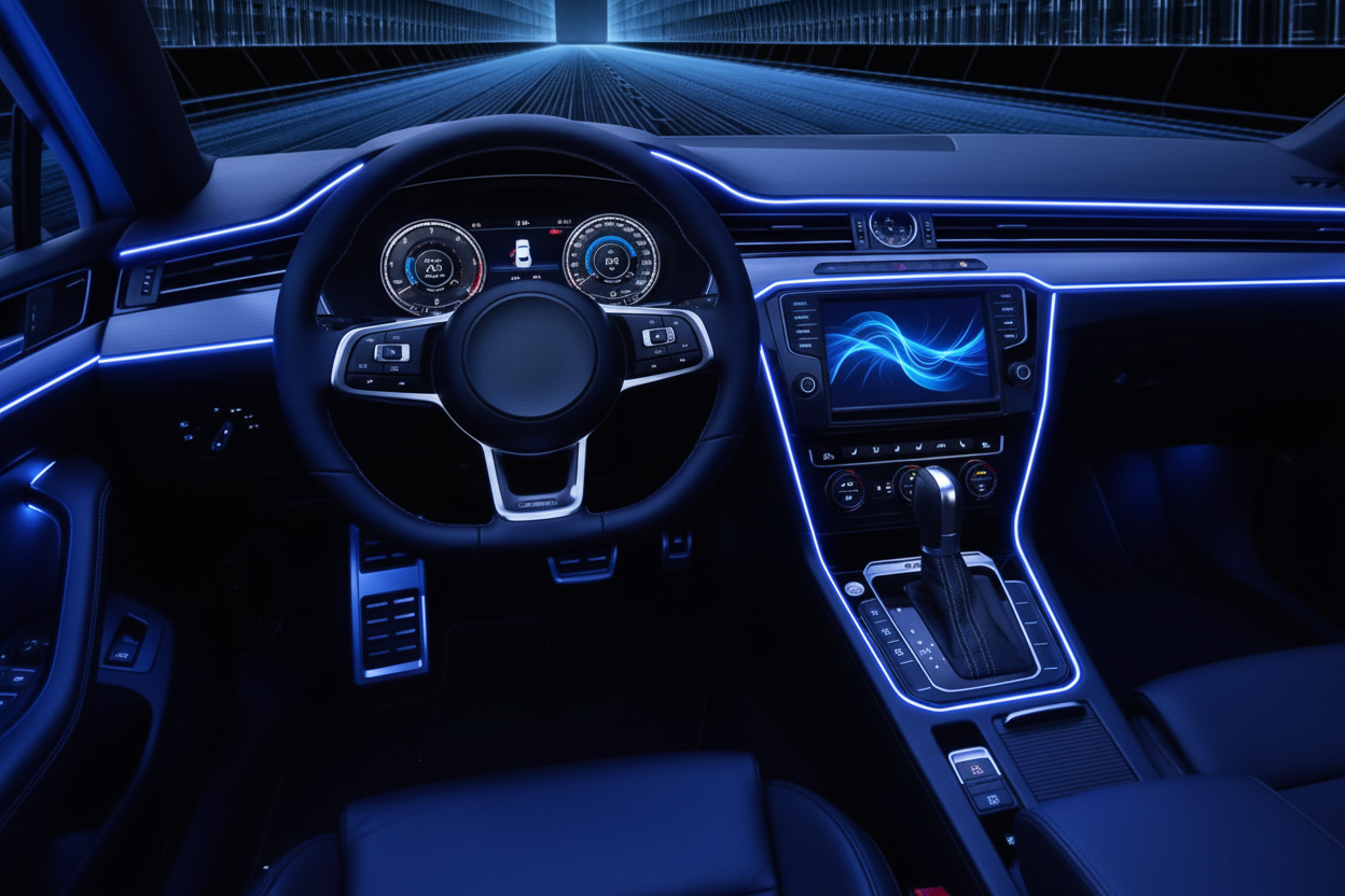 Garnitură Iluminat Auto LED Neon Flexibil 200cm USB