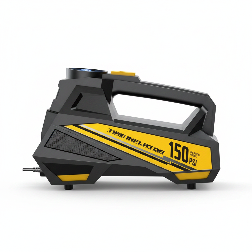 Inflator Digital de Anvelope 150 PSI cu Lumină LED – Compresor Aer Portabil 12V
